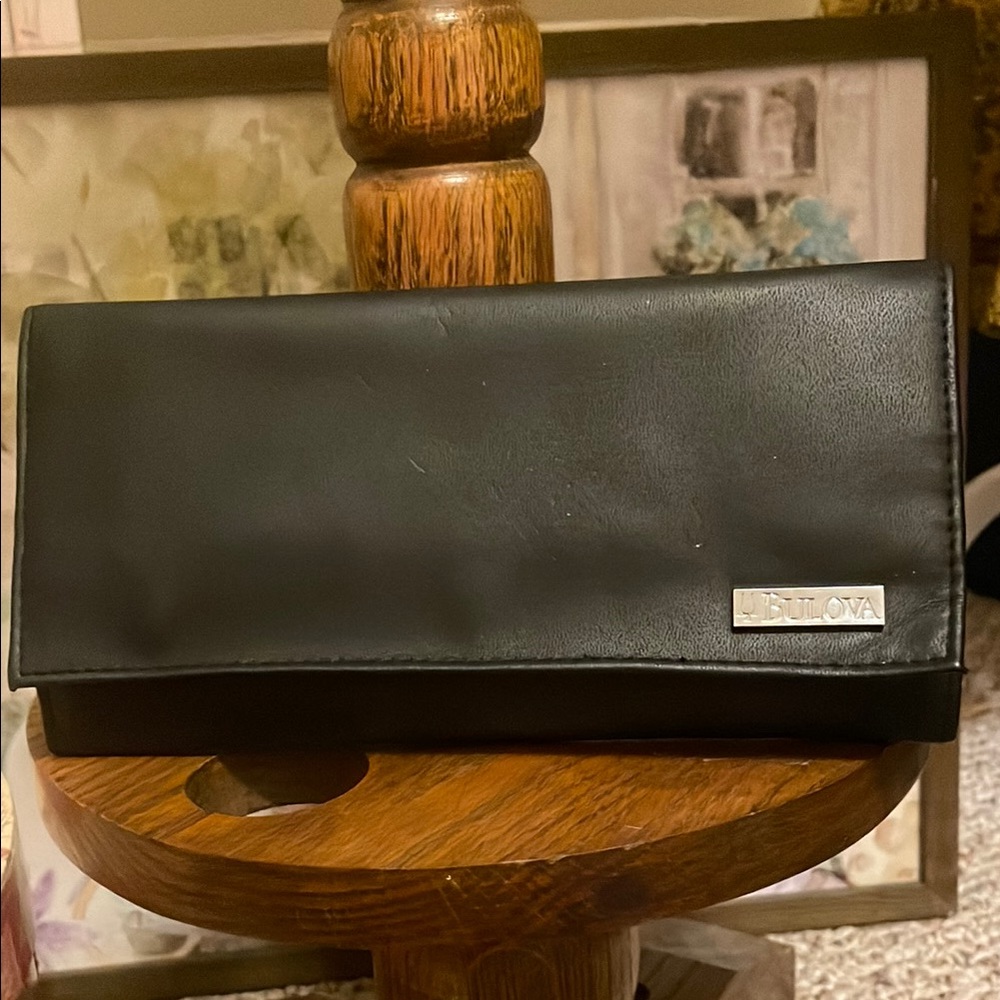 Bulova Black Toiletry Envelope Style Clutch